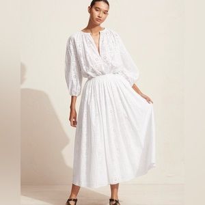 Matteau White Eyelet Midi Dress